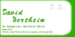 david wertheim business card